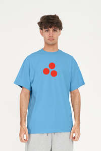 Mens T Shirts: SUP TEE 190/OG 3 BALL BLUE GLEAM