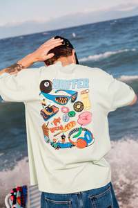 Mens: BLOCK TEE 220/FLAMIN MATCHA