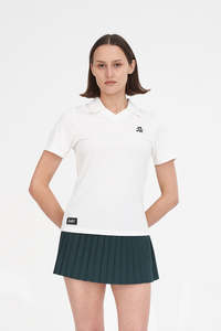 Womens Shirts: WOMENS TECH BIRDIE SS POLO CHALK