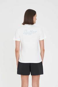 Womens Shirts: WOMENS BIRDIE SS POLO/PAR 97 CHALK/ICE BLUE