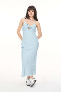 Dresses: BELIZE TIE MAXI DRESS BLUE