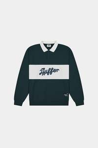 MENS PIQUE RUGBY CREW GOLF GREEN