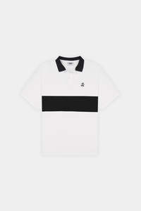 Mens Shirts: TECH LINE SS POLO CHALK/BLACK