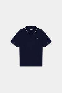 Mens Shirts: MENS CHECK PAR SS POLO NAVY