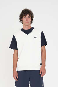 OFF COURT KNIT VEST CHALK/NAVY