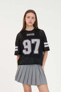 Womens T Shirts: MESH LEAGUE TEE BLACK