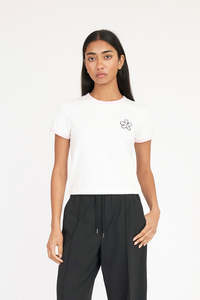 WMNS RINGER TEE/BOW-QUET CHALK