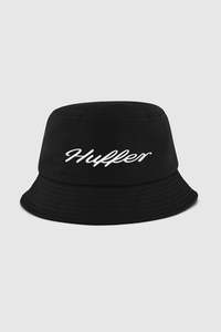 Accessories: CLASSIC DRILL BUCKET HAT BLACK