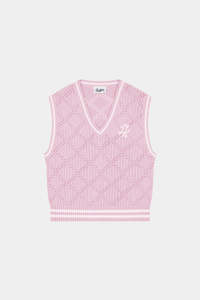 WOMENS DIAMOND CROP VEST PETAL