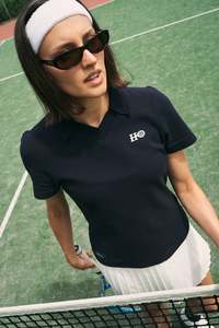 Womens Shirts: BIRDIE SS POLO NAVY