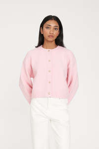 ELLE CROP CARDIGAN PALE ROSE