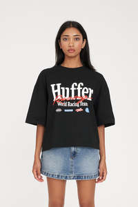 Womens T Shirts: BOXY TEE 220/PITT BLACK