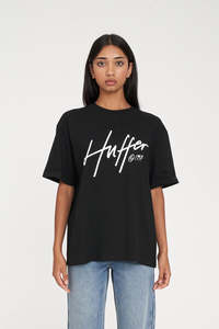 Womens T Shirts: RELAX TEE 220/BIOPIC BLACK