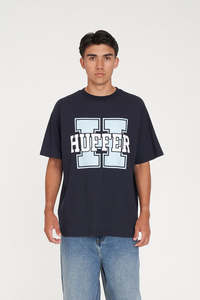 Mens T Shirts: BLOCK TEE 220/RIVAL NAVY