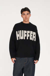 FLEET INTARSIA KNIT CREW BLACK