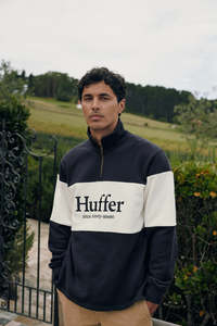 Hoods Crews: CLASSIC 1/4 ZIP BLOCK JERSEY NAVY