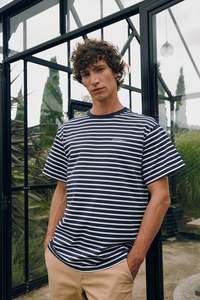 Mens: MENS STRIPE SUP TEE NAVY/WHITE
