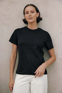 SLIM RIB TEE/3BALL BLACK