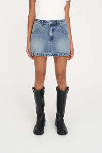97 DENIM MINI SKIRT CANYON BLUE