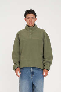 POLAR FLEECE PULLOVER KHAKI/BLACK