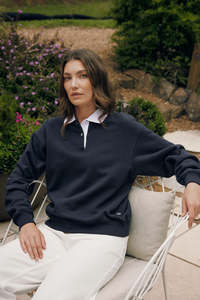 Womens Hoods Crews: RUGBY FLEECE JERSEY/3BALL NAVY
