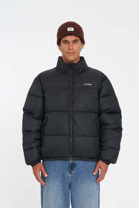 Mens Down Jackets: MENS RIDER PUFFER JKT BLACK
