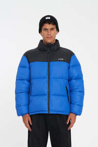 Mens Down Jackets: MENS RIDER PUFFER JKT COBALT/BLACK
