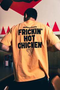 Mens: BLOCK TEE 220/FRICKIN' PEACH