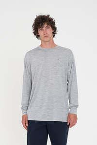 MERINO LS SUP TEE GREY MARLE
