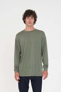 Mens: MERINO LS SUP TEE KHAKI