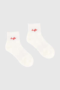 Womens Accessories: ANKLE RIB SOCK/BALLET CHALK