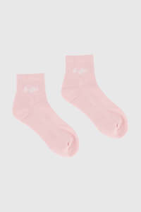 Womens Accessories: ANKLE RIB SOCK/BALLET PETAL
