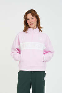 PANELLED 1/4 ZIP 350/ARENA PETAL