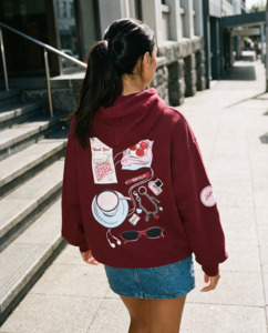 Womens Hoods Crews: RELAX HOOD 350/SWEET TREAT BURGUNDY