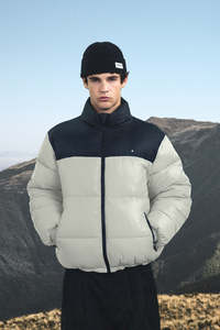 Mens Down Jackets: MENS DUO PUFFER JKT MOONROCK/BLACK