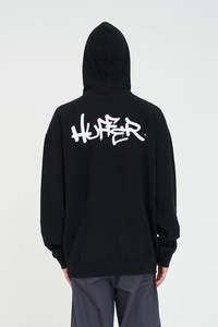 Hoods Crews: MENS SATURDAY HOOD/ETCHING BLACK