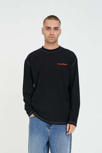 LS BLOCK TEE 220/STITCHED BLACK