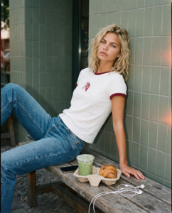 Womens T Shirts: WMNS RINGER TEE/BRUNCH WHITE
