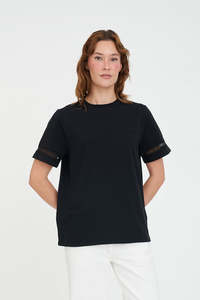 Womens T Shirts: CLASSIC TEE 170/CHERIE BLACK