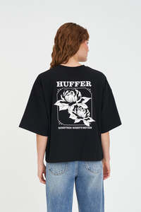 Womens T Shirts: BOXY TEE 220/FRAME BLACK