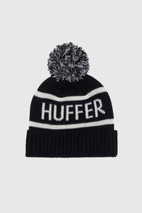 Mens Accessories: SIDELINE POMPOM BEANIE BLACK