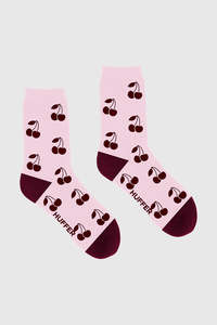 Womens Accessories: HFR CREW SOCK/CHEERY PETAL/BURGUNDY