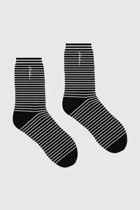Womens Accessories: HFR CREW SOCK/OUI OUI BLACK/CHALK