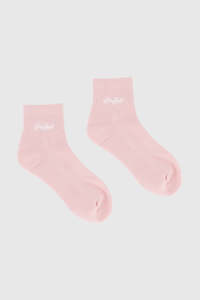 Womens Accessories: ANKLE RIB SOCK/SCRIPTED PETAL
