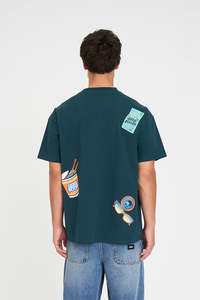 Mens T Shirts: BLOCK TEE 220/BUZZED EMERALD