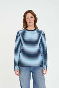 Women S Long Sleeves: BILLIE LS TEE NAVY/GLACIER