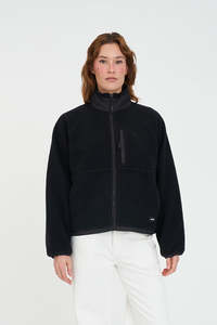 Womens Hoods Crews: WMNS POLAR FLEECE JACKET BLACK