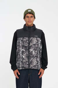 Mens Down Jackets: MENS RIDER PUFFER VEST WOODHILL/BLK