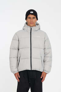 Mens Down Jackets: MENS STREET PUFFER JACKET CEMENT