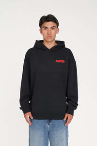 Hoods Crews: MENS WEEKEND HOOD/PUFFY BLACK/POPPY